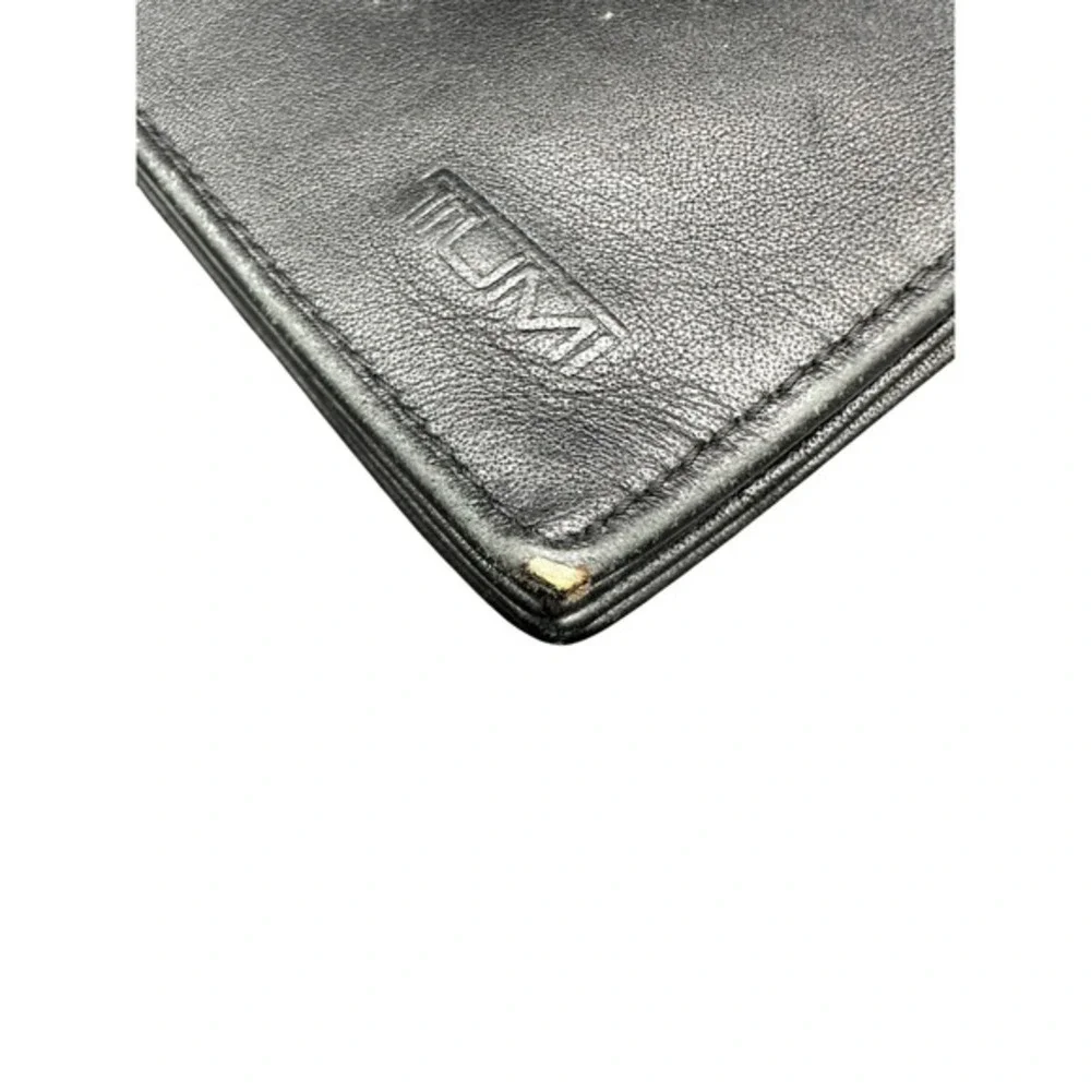 Tumi Black Leather Travel Wallet Organizer Card‎ Holder Passport Clutch KC